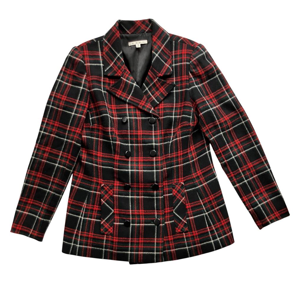 CAbi Manhattan Tartan Plaid Wool Blend Size 8 Style 165 Preppy Chic